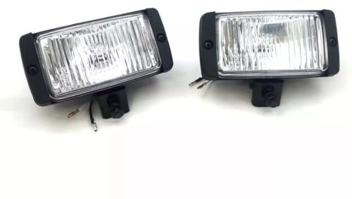 2x 12V Frontscheinwerfer Nebelscheinwerfer 55W E4 Prüfzeichen Zusatzscheinwerfer H3 Glühbirnen Klarglas Weiß Universal Nebelscheinwerfer für PKW Offroad Bus Auto Landtechnik Gabelstappler Traktor