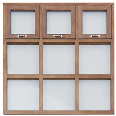 HJLKDYM Ventana De Madera Rústica para Exterior, Ventana De Madera con Vidrio, Ventana De Casa con Manija De Metal para Dormitorio Sala Patio Cafetería(70x70cm)