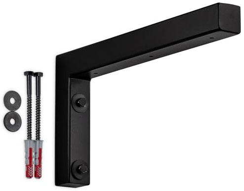 SOTECH 1x Wandkonsole L-Form 300x150x30 mm schwarz matt pulverbeschichtet | robuste Waschtischkonsole zur Wandmontage, besonders geeignet für DIY-Projekte