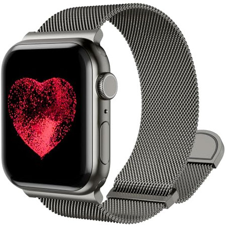 Générique Cinturino di ricambio compatibile con cinturino Apple Watch 46mm 42mm 49mm 41mm 45mm 44mm 40mm, bracciali milanesi in acciaio inossidabile per iWatch serie 10 9 8 SE 7 6 5 4 3 2 1 Ultra 2