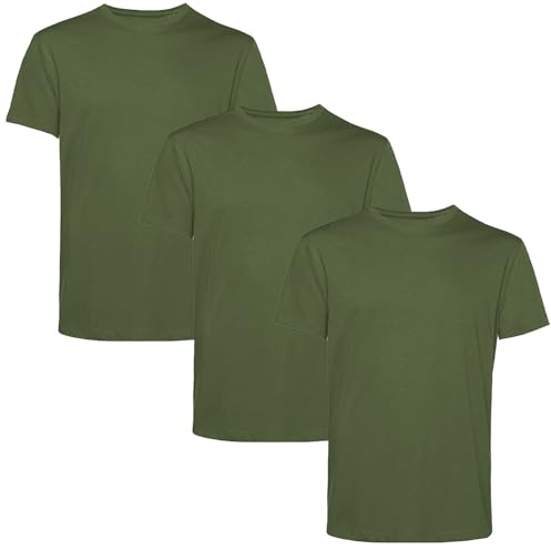 Men’s T-Shirts Multipack | Cotton 3 Pack T-Shirts | Gym Tops for Him | Crew Neck Short Sleeve | Work and Casual Wear in Multi-Colour | Plain, Comfortable and Durable