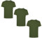 Men’s T-Shirts Multipack | Crew Neck Short Sleeve | 100% Cotton | Casual, Gym, Work, DIY, or Events | Comfortable & Durable Plain T-Shirts | Pack of 3 Military Green Small