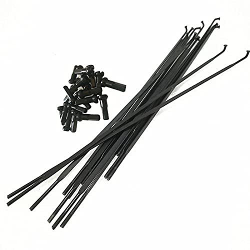 KFXYSM Fahrradspeichen,Speichen 12 Teile/los Kohlefaser-Räder Gebrauchte Speichen Vorder- und Hinterräder Bike Speichen Rennrad schwarz(298mm)