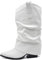 IF Fashion Scarpe Stivaletti Arricciati Da Donna Con Ghetta Risvolto G695 bianco N.38