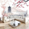 Papier Peint Panoramique Japon Paysage , Fleurs De Cerisier Montagnes Geant Mural Personnalisé 3D pour Salon Chambre Décoration Murale, 250x175cm (L×H) Poster Enfants Bureau Décoration de Maison