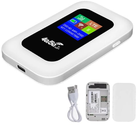 FiTspi 4G Unlocked LTE LCD Portable Mobile Broadband, MiFi hotspot with Sim Card Slot, Mobile Wifi Travel Router for Anywhere Mobile Broadband Devices