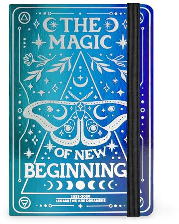 Legami - Wochenplaner mit Notebook 2025-2026, Moth, Special Edition, 16 Monate, klein, September 2025 bis Dezember 2026, Verschluss mit Gummiband, FSC-zertifiziertes Papier, 9,5 x 13,5 cm