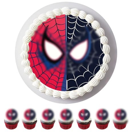 Anemowind Edible Shidizai CupCake Decoration Rice Paper Cupcake Decos for Party (Comic Hero)