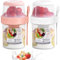 Druuzyl 2 in 1 Tazza Yogurt e Cereali Portatile - Con Cucchiaio, Doppio Strato Antigoccia 310ml+560ml (Bianco+Rosa) - Ideale per Overnight Oats e Viaggi