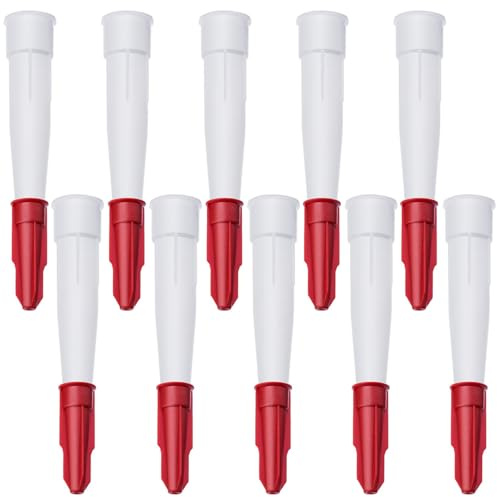 VACUBXBY 10 Pezzi Punte per Cartucce Silicone con Ugelli Rossi, Beccucci per Cartuccia per Cucina, Calafataggio