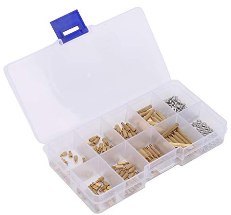 Brass Standoffs, Motherboard Standoff Screws Nut Assortment Box 260Pcs Spacer Kit Brass Threaded Industrial Supplies M2