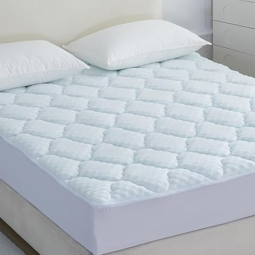 Casabella Mattress Topper - 4 Layer Gel Memory Foam Mattress Topper King Size Bed with Extra Deep Pocket - Hotel Quality Breathable Super Comfort Mattress Pad King Size Bed(150x200) - White