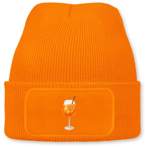 Prozente Momente Spritz Glas – lustige Wintermütze personalisiert | Beanie für Damen & Herren, Unisex, Strickmütze mit Patch & Druck, perfekt für Après-Ski, Weihnachtsmarkt & Fasching