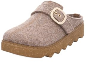 Rohde Damen Pantoffel Softfilz Hausschuh mit Plateau und Schnalle Foggia-D 6117