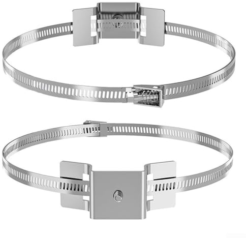 Verstellbares Schilderhalter-Set für große Stangen 10,2 bis 38,1 cm, Edelstahl-Verkehrsschild-Halterungs-Set mit Klemmen, Schrauben und Clips für sichere Befestigung