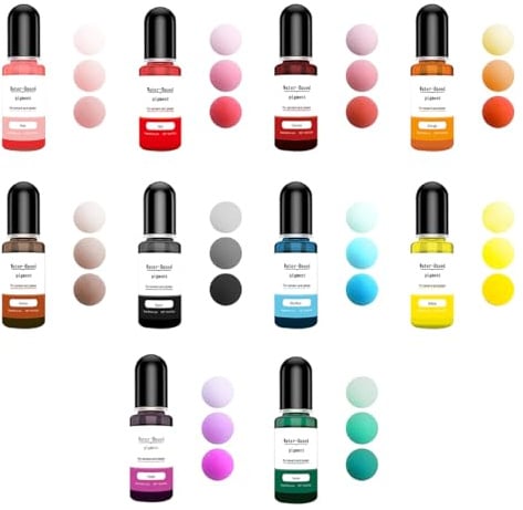 OPVYAEU 10 Pezzi Colorante Pigmenti a base d'acqua Pigmenti Coloranti, polvere di ceramica, per intonaco Cemento, Ceramica, Cemento, Colorazione Gesso, Produzione Fai da Te