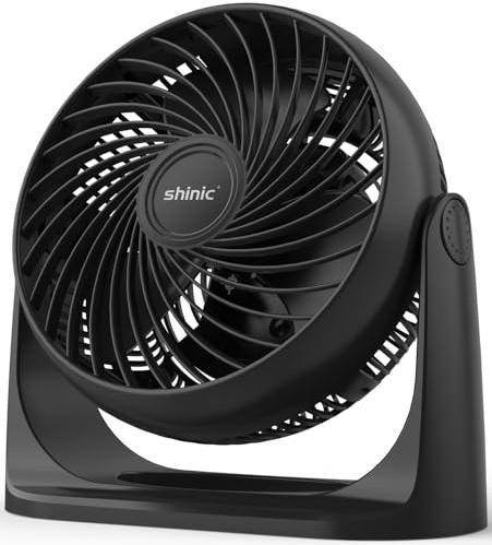 shinic 8-inch Turbo Fans for Bedroom, 3 Speed Desk Fan, Hight Velocity, Adjustable Tilt, Wall Mountable, Quiet Room Air Circulator Fan, Portable Fan with Carry Handle, Durable For Office,Living Room