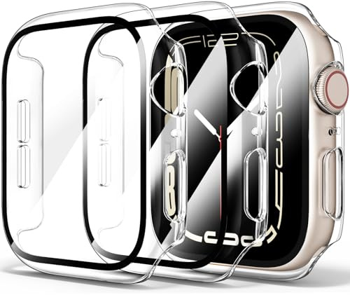 【3 STÜCK】 Hard Hülle Mit Glas Displayschutz für Apple Watch Series SE 2 (2024)/ SE/Series 6/ Serie 5/ Series 4 40mm Schutzhülle (Transparent*3)