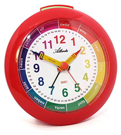 Atlanta Kinderwecker Lernwecker Rot Mädchen Wecker für Kinder - 1265-1