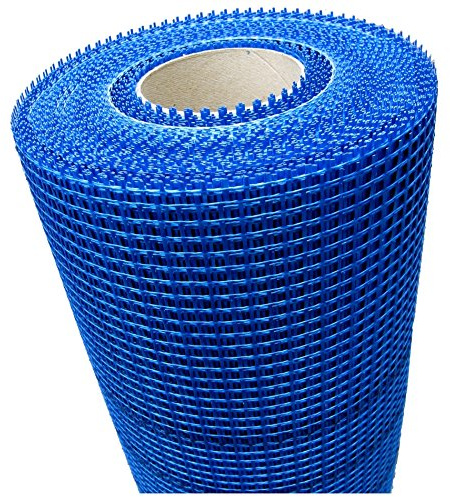 Außenputzgewebe Armierungsgewebe 100m² – Glasfasergewebe blau 13x13 mm, WDVS Fassadengewebe, Putzgewebe Rolle 1x100 m für Außenbereich