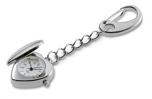 Philippi - Schlüsselring, Schlüsselanhänger - Love Taschenuhr - Chrom - 3 cm
