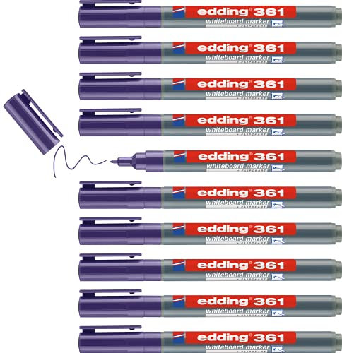 Edding e-361 10 Stück Marker Rundspitze, für Whiteboard 1 mm violett
