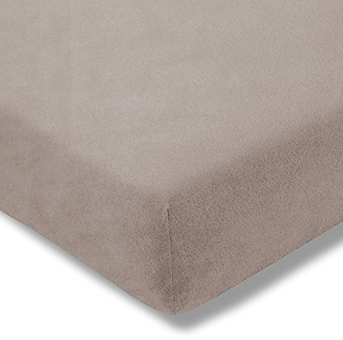 Estella Samt-Velours Spannbettlaken Spannbetttuch 180x200-200x200 cm in 25 Farben (kiesel (800))