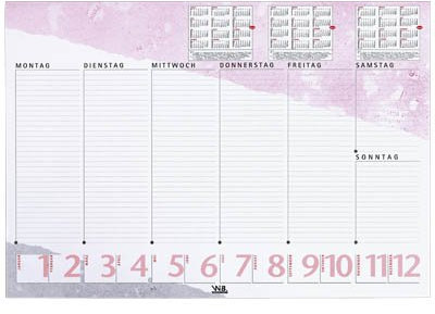 Kalender-Schreibunterlage rot 60 x 42 vm