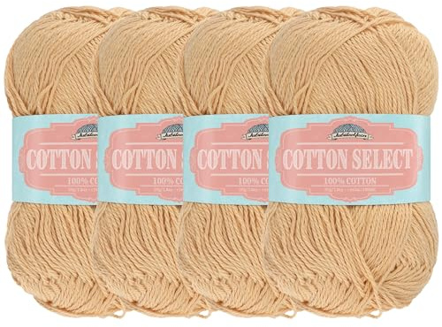 JubileeYarn Cotton Select Yarn - Sport Weight - 50g/Skein - Pumpkin Spice - 4 Skeins