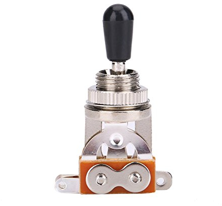 Interruptor de palanca de 3 vías para guitarra, selector de pastillas de metal con perilla de punta de latón para guitarra eléctrica estilo LP., plateado
