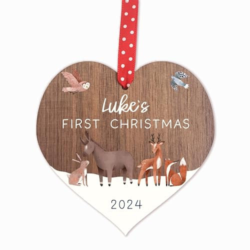 Personalised My First Christmas Bauble | Fox Rabbit Design | Tree Decorations Baby's 1st New Baby for boy or girl