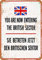 TNND 1990 Berlin Wall You are Now Entering The British Sector Home Decoration Retro Blechschild 20,3 x 30,5 cm