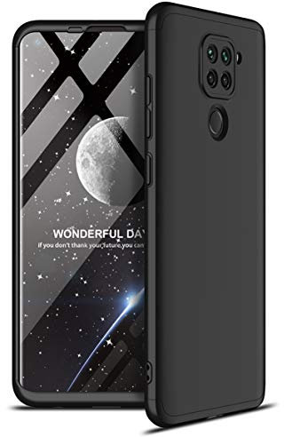 ZSCHAO Funda para Xiaomi Redmi Note 9 360 Grados Slim Fina Antigolpes +Cristal Templado Carcasa Funda Compatible con Xiaomi Redmi Note 9 Dura rigida Libro Ultrafina Completa Mate Case Cover Negra
