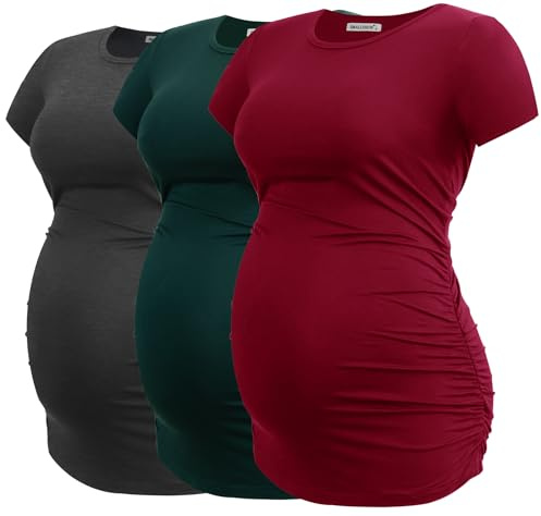 Smallshow Ropa de Maternidad Tops Ropa de Embarazo para Mujeres Pack de 3