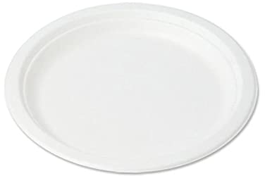 cubex professional 50 Piatti MONOUSO BIO in POLPA di CELLULOSA BIODEGRADABILI, COMPOSTABILI ED ECOLOGICI, Super Resistenti Bianchi (Tondo Ø23 CM Piano)