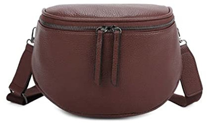 ITALYSHOP24-COM DAMEN TASCHEN SET 2in1 Schultertasche + Schmucktasche Strasssteine Umhängetasche Crossbody Crossover Leder Optik Handtasche Metallic Shopper (Braun 27x17x10cm)