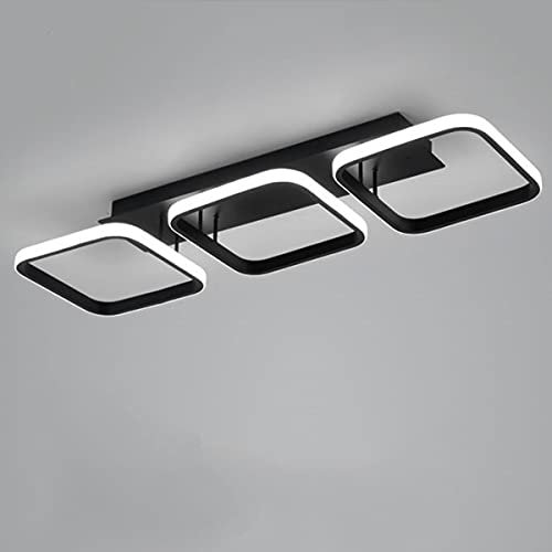 EIDISUNY Ceiling Light 3 Rectangles LED Latest Personality Simple Black Modern Led Ceiling Light for Hallway Entrance Office Bedroom Kitchen Living Room Aisle 33W Cool White Light 6000K (Black)