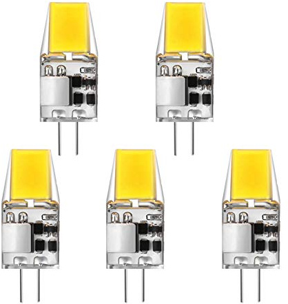 G4 LED Bulb 5W COB 45W Replacement AC/DC 12V Daylight White 6000K T3 Halogen Track JC Type Bi-Pin Base for Landscape Lighting Celling Fan Under Cabinet, 5 Pack