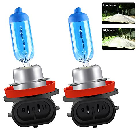 Chemini H11 Scheinwerferlampe, 12 V, 55 W, Halogen-Scheinwerfer, Ersatz für Auto-Nebelscheinwerfer, Fern- und Abblendlicht, Xenon-Weiß, 5000 K, 2 Stück