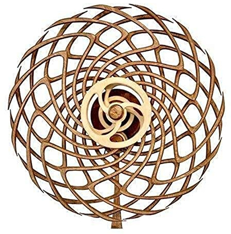 Syfinee Kinetic Energiroterande väderkvarn träsnideri väggornament, oändlighet kinetisk 3D-konst vägghängande roterande väderkvarn för vardagsrum kontor dekoration