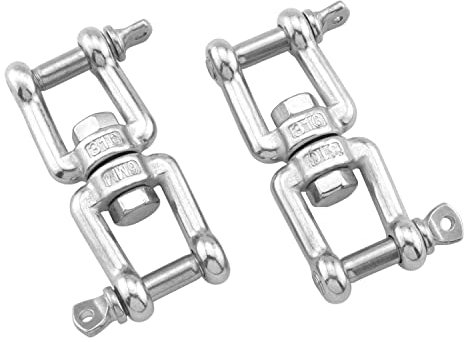 DGHAOP 2 pezzi anello girevole Snap Rolling Grillo Dispositivo Marine Grade Acciaio Inox 316 Ancoraggio Catena Girevole Jaw Doppio Grillo M6, 6mm