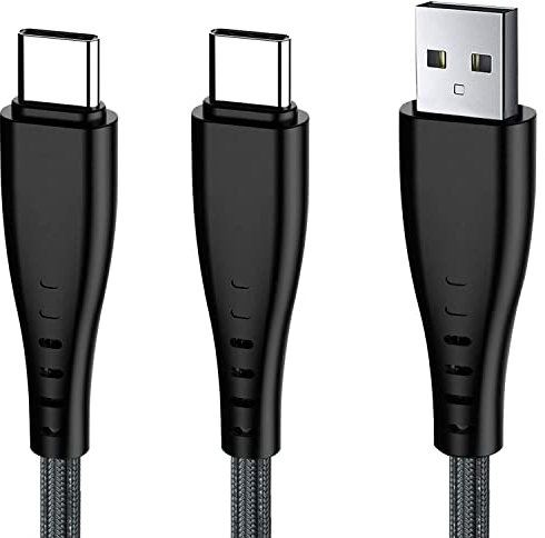 KCgrape Cable PS5,Cable de Carga Para Mando PS5 Controller/Playstation 5/Sony PS5 DualSense/Xbox Series X/Series S,Largo Trenzado de Nylon Cable Cargador USB Tipo C 3M (3 Metros) 2 Pack Carga Rápida
