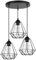 Light-Home Corral Retro Lampe - Hängelampe Hängeleuchte - Deckenlampe Industrial für Wohnzimmer Schlafzimmer und Esszimmer - Pendelleuchte Vintage aus Metall - 3 - Flammig Rund - Schwarz
