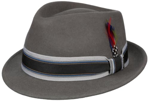 Stetson Lancover Trilby Wollhut Einfarbiger Hut mit Ripsband Eleganter Filztrilby mit Baumwollfutter Wetterfest knautschbar Herren Herbst Winter