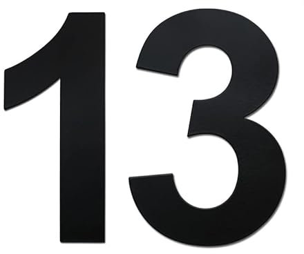 nanlyiau 2pc 3in Mailbox Numbers House Number Door number Stainless Steel House Numbers Adhesive number Made of solid 304 Stainless Steel silvery(black 3in number 13)