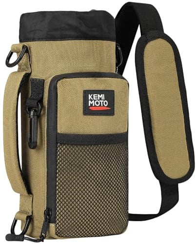 KEMIMOTO Water Bottle Holder Bag, Water Bottle Carrier with Adjustable Shoulder Strap, Water Bottle Pouch Holder for Hiking, Camping, Fishing, Compatible with YETI Stanley SLM 32 oz, 40 oz, 64 oz