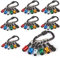 Katerk Portable 1/4 in Hex Shank Drill Bit Holder 8 Sets (48 pcs), Light-Weight Extension Bar Keychain Adapter, Quick-Change Screwdriver Bits Retainer for Tool Pouch (6 Colors Black Carabiner)