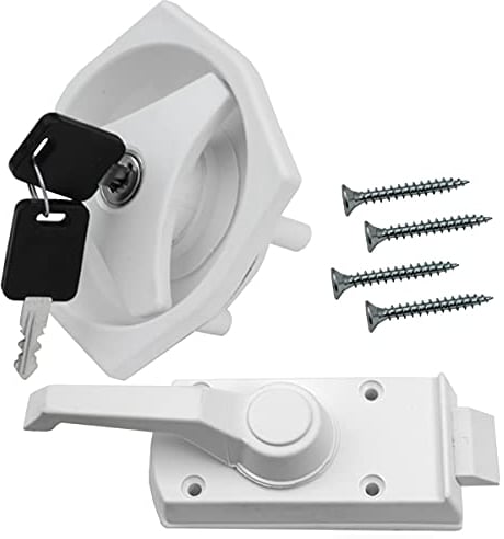 Türschloss Schloss Türriegel Wohnwagen Wohnmobil Caravan Boot FF-System weiß