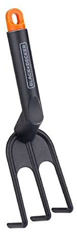 BLACK+DECKER Râteau à Main avec 4 Dents - Râteau Jardin 28,5 x 7,8 x 5 cm - Outillage de Jardin - Plastique - Noir