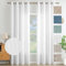 MIULEE Wohnzimmer Vorhänge Gardinen Leinen Ösenvorhang Leinenoptik Vorhang Boho Gardine mit Ösen Semi-transparent Leinenvorhang Curtains 2er Set HxB 215x140 cm，Weiß